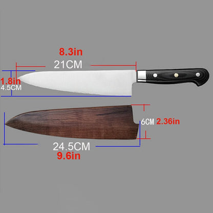 Chef's Knife Sheath Gyuto Magnetic Saya Knife Wood Blade Guard Case Knife Sheath Knife Sheath (300MM)