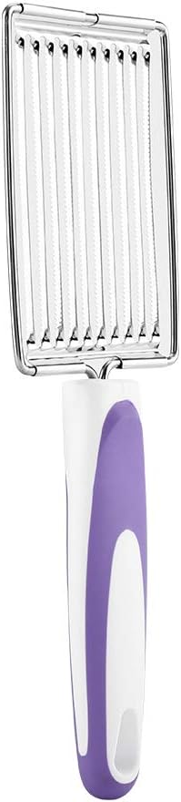 Tomato Cutter, Stainless Luncheon Meat Cutter Tomato Slicers Fruits Cutter Stainless Steel Meat Cutter with Handle for Tomato Ham Egg(Purple)