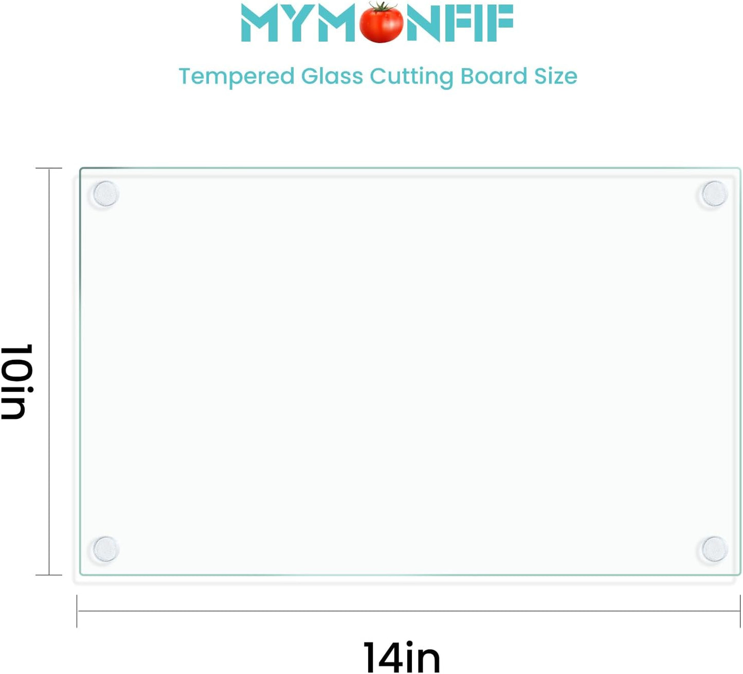 Mymonfif Tempered Glass Cutting Board for Kitchen, Clear Glass Board for Countertop, Heat Resistant, with Non-Slip Feet, 12x16" & 12x8" 2 Pcs Clear