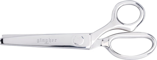 Gingher 7.5" Pinking Shears Scissors, Zigzag Blades for Ravel-Resistant Decorative Edges, Sawtooth Blades to Reduce Fraying for Fabric Cutting and Embroidery, Stainless Steel Chrome-over-Nickel Finish