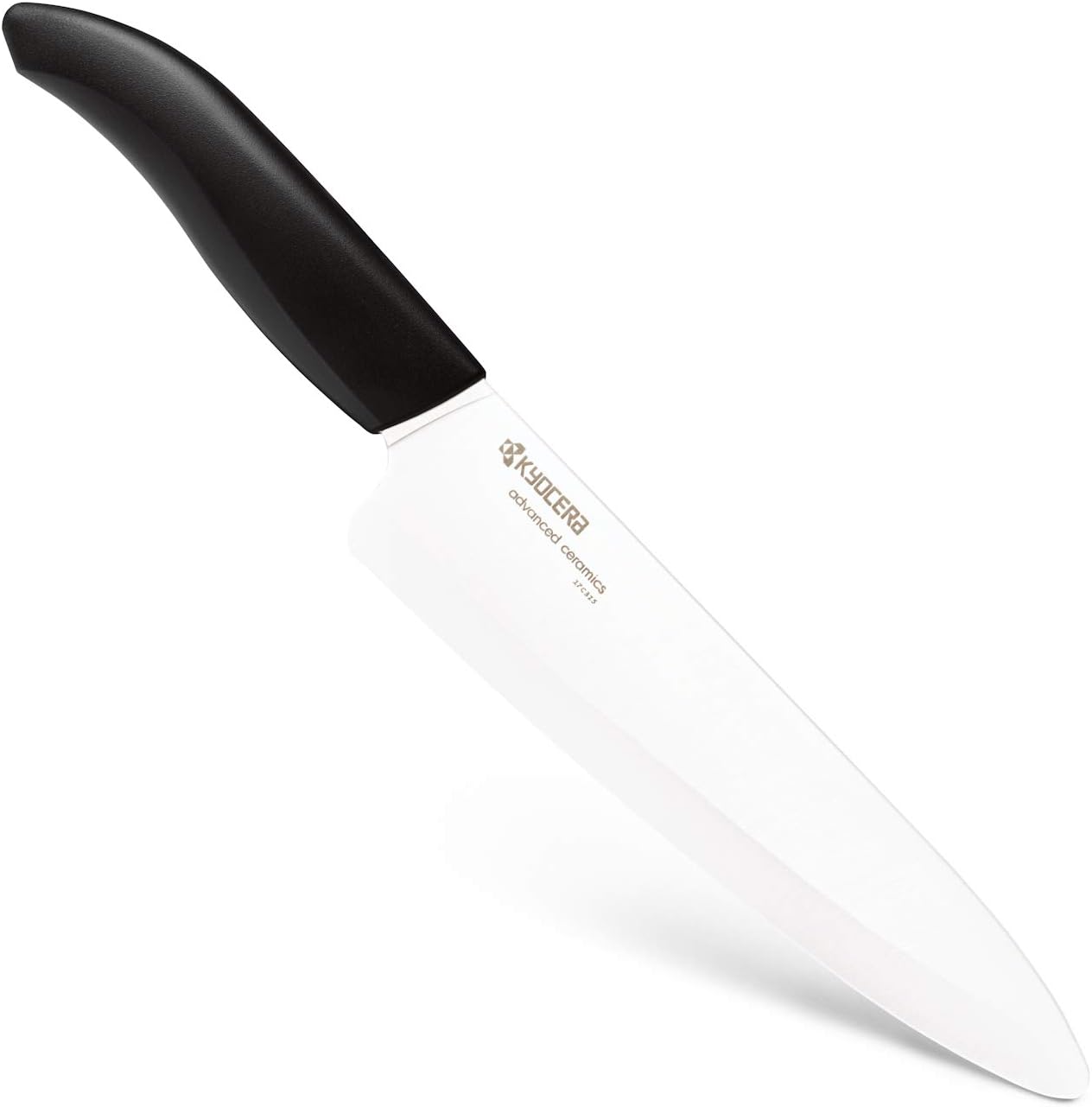 Kyocera Advanced Ceramic Revolution Series 6-inch Nakiri Vegetable Cleaver, Black Handle, White Blade