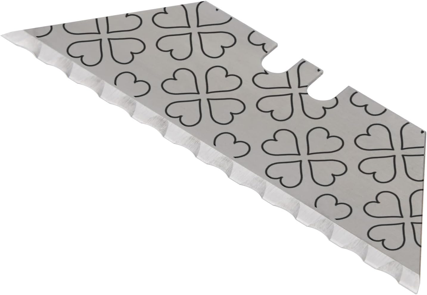 NDZ Performance Serrated Steel Blade Replacement for Utility Knife & Box Cutters, Custom Double Sided Laser Engraved Designs, Silver - Skull - 3 Pack