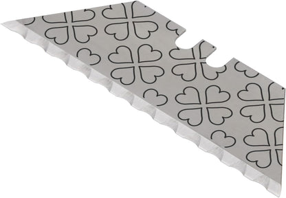 NDZ Performance Serrated Steel Blade Replacement for Utility Knife & Box Cutters, Custom Double Sided Laser Engraved Designs, Silver - Skull - 3 Pack