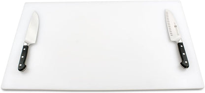 Big 30 x 18 Plastic Cutting Board - 3/4 Inch Thick for Meat, Game and Fish - Commercial Grade HDPP Poly with NSF Stamp, Weighs 13 Pounds, White
