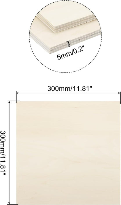 MECCANIXITY 3pcs Basswood Sheets 12 x 8 x 3/8 Inch Unfinished Wood Boards Plywood for DIY Crafts Laser Cutting with Smooth Surfaces