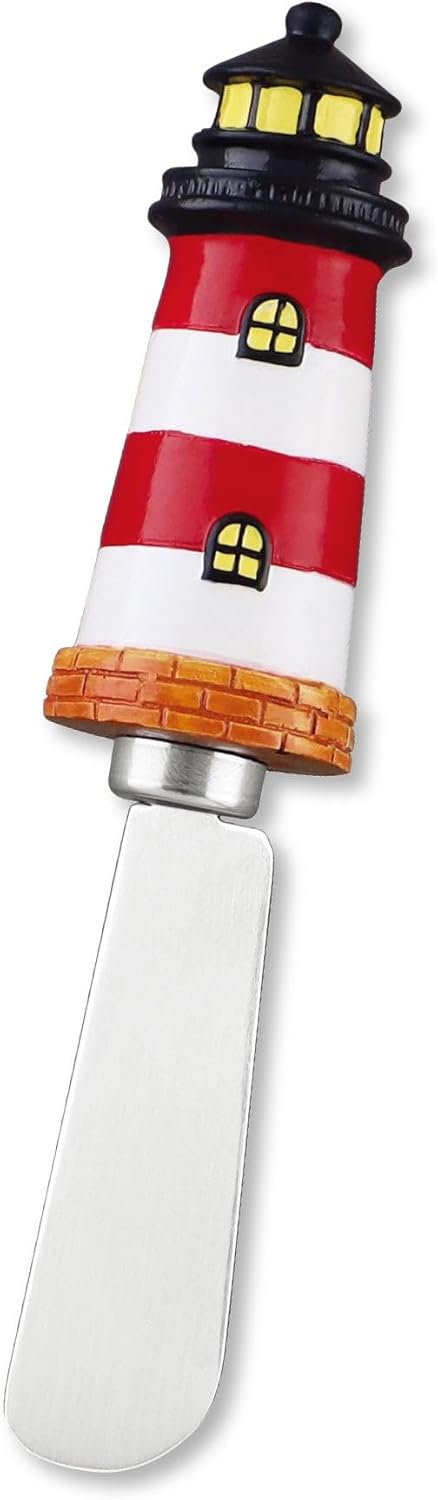 Supreme Housewares Seashell Cheese Spreaders, Hand-Painted Resin Handles with Stainless Steel Blades for Spreading Cream Cheese, Butter, and Jam, Assorted Designs, Set of 4