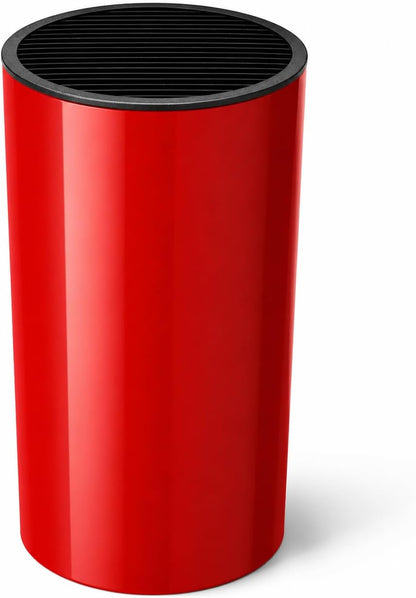 Garneck Universal Knife Block for the Kitchen - Metal Utensil Holder with Space for Kitchen Knives - Scissors and More - Practical Organiser for Drawer and Worktop - Red