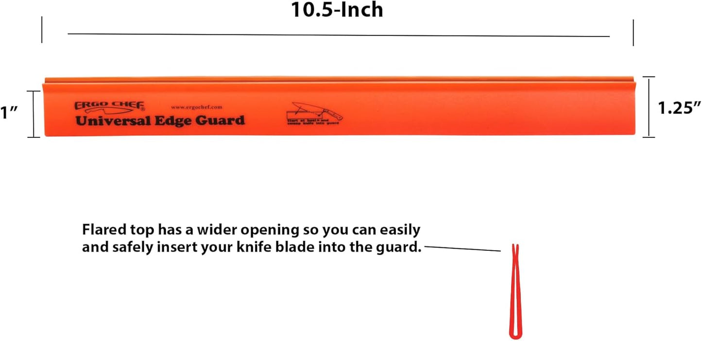 Ergo Chef Universal Knife Blade Edge Guard 8 Inch x 1.5 Inch for Knives up to 8” Blades, Durable BPA-Free Sturdy ABS Plastic, Knife Protector (Blue)