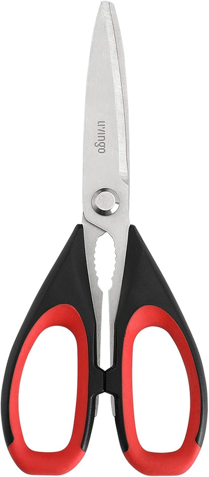 LIVINGO Kitchen Scissors Heavy Duty, 8.5 inch Dishwasher Safe Ultra Sharp Premium Heavy Duty Kitchen Shears, Multi Purpose Cooking Scissors Stainless Steel