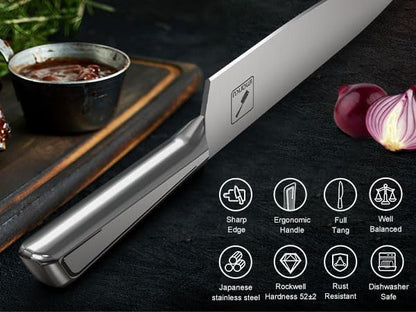 imarku 14-Piece Purple Knife Set with Block – Glides Through Meat, Fish, Veggies & Bread – Standout Color for Stylish Kitchens – Built-in Sharpener – Elegant Gift for Mom, Wife, and Yourself