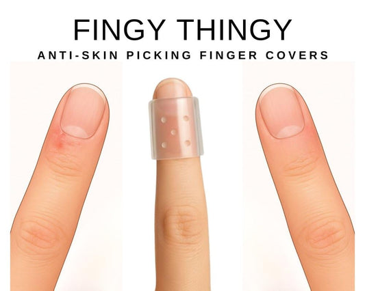 SOR, Inc. Skin Picking Prevention And Treatment Covers, Finger Caps For Dermatillomania, Anti-Skin Picking Guards For Fingers, Left-Handed Writing Comfort, Cuticle Protection-10 Pack, Reusable