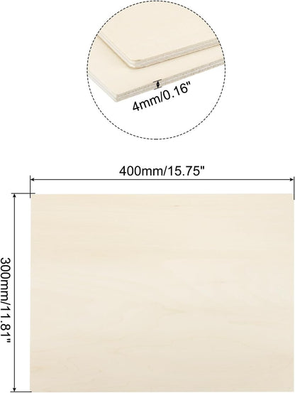 MECCANIXITY 3pcs Basswood Sheets 12 x 8 x 3/8 Inch Unfinished Wood Boards Plywood for DIY Crafts Laser Cutting with Smooth Surfaces