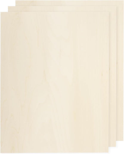 MECCANIXITY 3pcs Basswood Sheets 12 x 8 x 3/8 Inch Unfinished Wood Boards Plywood for DIY Crafts Laser Cutting with Smooth Surfaces