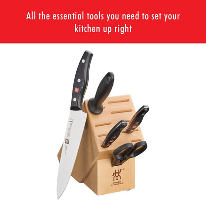 ZWILLING Twin Signature 11-Piece German Knife Set with Block, Razor-Sharp, Made in Company-Owned German Factory with Special Formula Steel perfected for almost 300 Years, Dishwasher Safe
