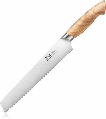 Cangshan OLIV Series 8-Inch Bread Knife, Swedish 14C28N Steel Forged, 501585