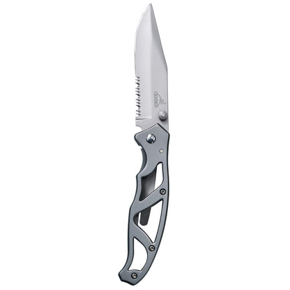 Gerber Gear Paraframe I EDC Folding Pocket Knife, 3" Serrated Edge with Safety Frame Lock, Stainless Steel, Grey