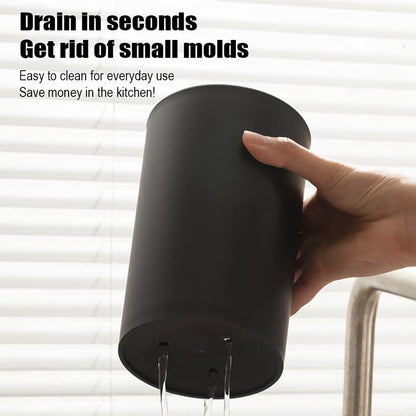 Knife Block Without Knives, Universal Round Knife Block Only, Knife Holder for Easy Cleaning, Space Saver Knife Storage Holder with Scissors Slot - Black
