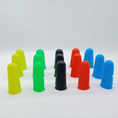 3X Finger Thumb Cots Silicone Cut Resistant for Sculpturing Non Slip Kitchen Tools for Gardening Fingertip Cover Finger Protector Sleeve, Green