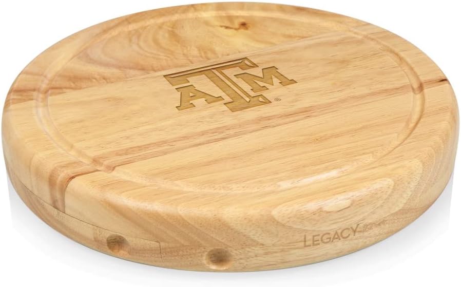 PICNIC TIME NCAA Circo Cheese Board and Knife Set - Charcuterie Board Set - Wood Cutting Board - Colors A