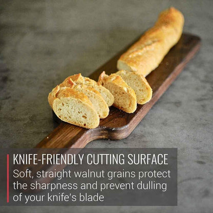 Made in USA Walnut Cutting Board by Virginia Boys Kitchens - Butcher Block made from Sustainable Hardwood (Round - 13.5)