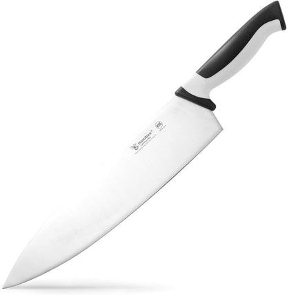 7.5-Inch Nakiri Knife, High Carbon Stainless Steel Hollow Grind Blade, Razor Sharp Edge, Ergonomic Non-Slip Handle, Cleaver Style, DT-50 Series, Orange