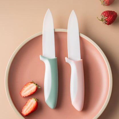 3 PCS Colorful Knivies Set, 4 Inch Ceramic knife 3 PCS Knives with Zirconia Blade and Sheath Covers,use for meat fruit vegetable and bread (green blue and pink)