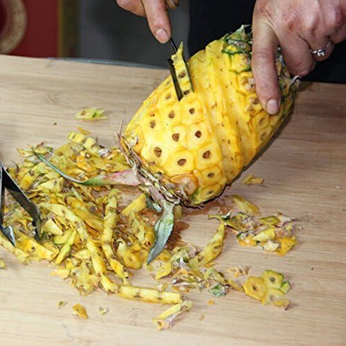 V Shape Pineapple Slicer Stainless Steel Pineapple Eye Peeler Pineapple Seed Remover Knife Fruit Tool by HengKaiSing