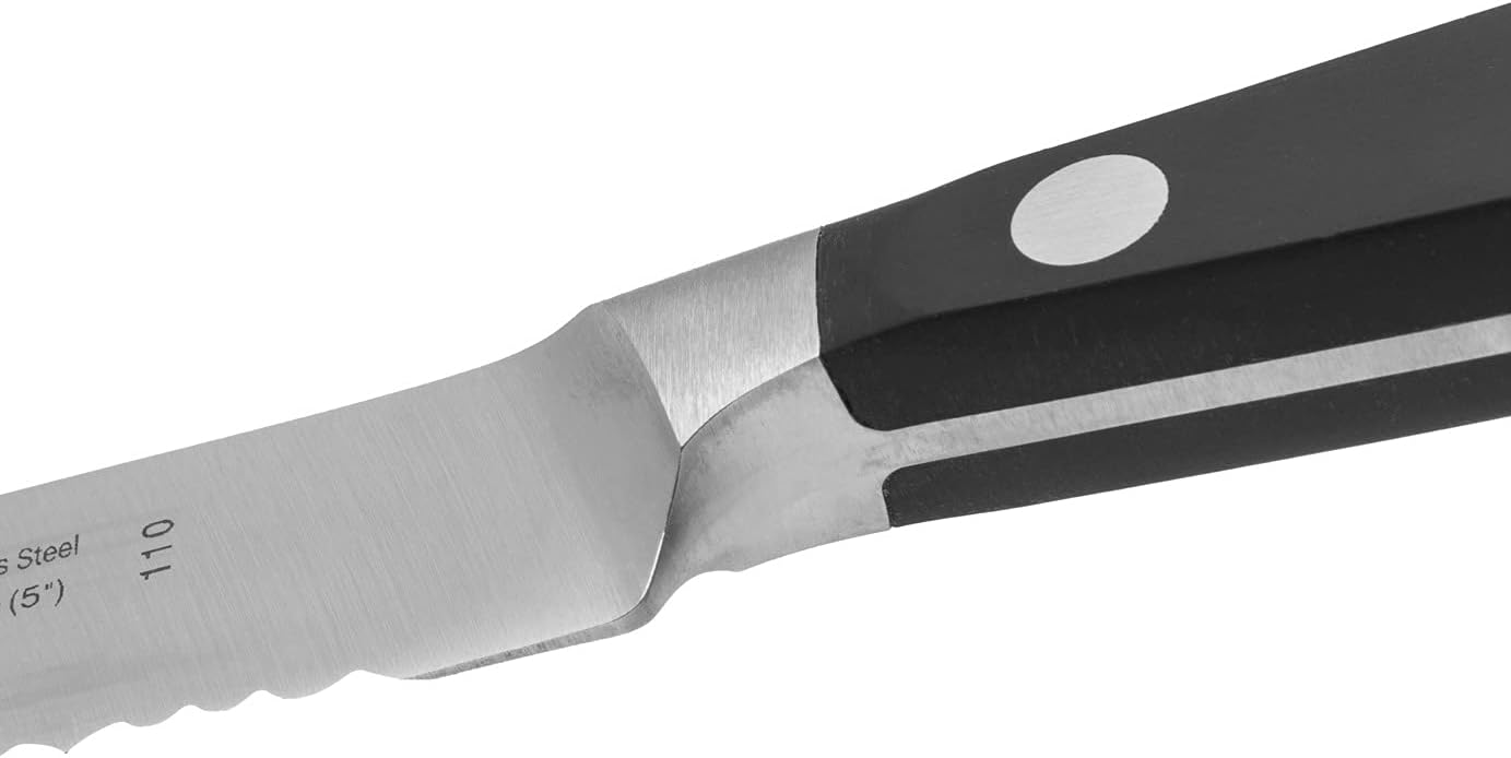 Arcos Forged Paring Knife 4 Inch Stainless Steel. Sharp Kitchen Knife for Peeling Fruits and Vegetables. Ergonomic Polyoxymethylene Handle and 100mm Blade. Series Manhattan. Color Black