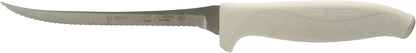 Dexter-Russell 24303 SofGrip 5½" Utility Knife| Narrow Scalloped High-Carbon DEXSTEEL Blade, Non-Slip Soft Rubber Grip Handle, Stain-Free Professional Kitchen Knife, NSF Certified, White
