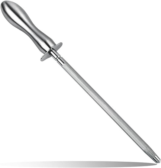 Honing Steel Kitchen Knife Sharpener Rod 12 Inch Sharpening Steel for Knives Premium Tungsten Steel with 304 Stainless Steel Handle