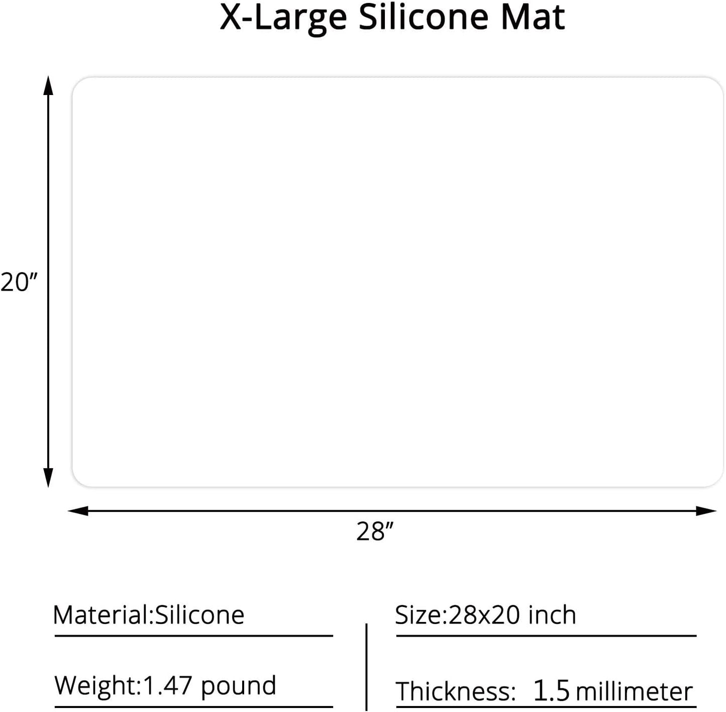 Gartful 25“x17”x0.03“ Silicone Mats for Kitchen Counter, Large Silicone Countertop Protector, Nonskid Heat Resistant Desk Saver Pad, Multipurpose Mat, Placemat, Dark Gray