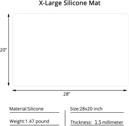 Gartful 25“x17”x0.03“ Silicone Mats for Kitchen Counter, Large Silicone Countertop Protector, Nonskid Heat Resistant Desk Saver Pad, Multipurpose Mat, Placemat, Dark Gray