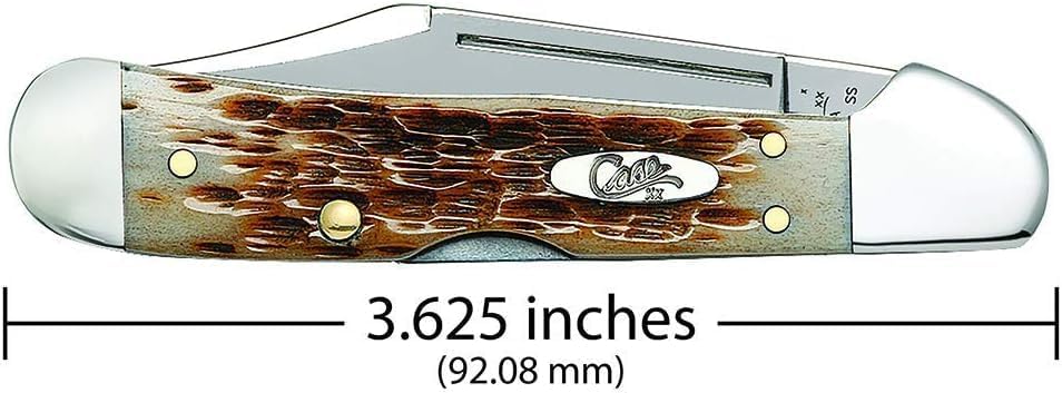 Case WR XX Pocket Knife Chestnut Smooth Bone Mini Copperlock Item #28704 - (61749L SS) - Length Closed: 3 5/8 Inches