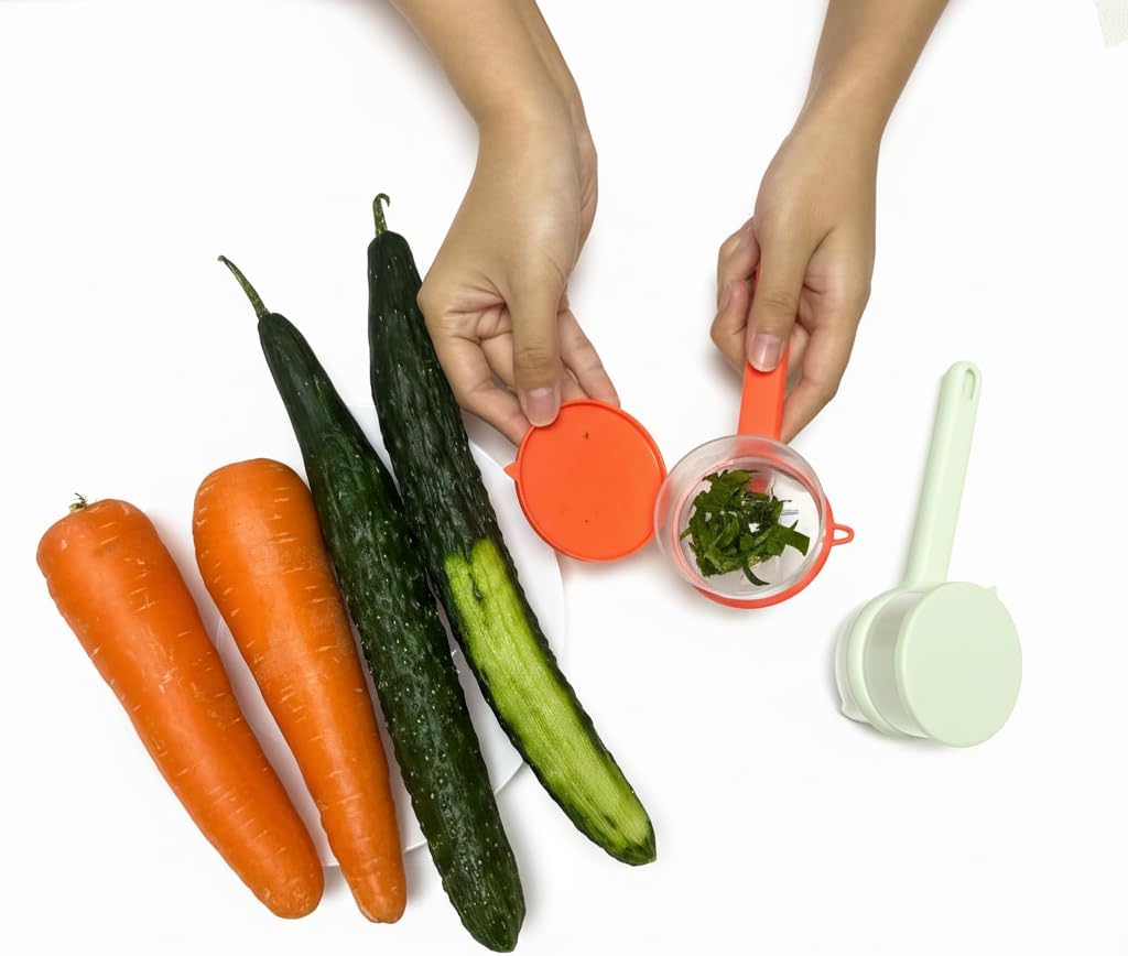 Peeling Knife with Storage Box – 2025 New Vegetable Peeler with Container, Multi-Function Fruit & Veggie Peeling Knife with Catcher for Kids & Adults, Safe Kitchen Peeler Set (Bean green)