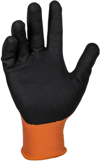 Klein Tools 60581 Work Gloves, Knit Dipped Cut Resistant ANSI A1 Nitrile Coated Gloves, Nylon-Spandex, Touchscreen Capable, Large, 2-Pair