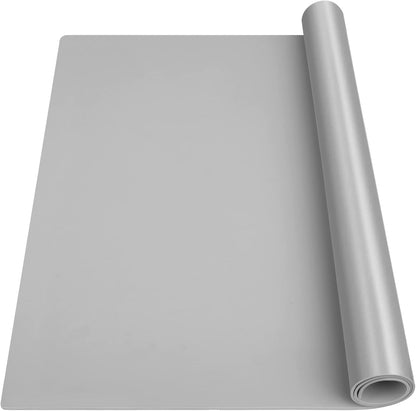 Silicone Mats for Kitchen Counter Thicker Extra Large Heat Resistant Mats Countertop Protector Liners for Bottom of Oven Air Fryer Coffee Maker, 24" x 16" x 2 mm, Translucent