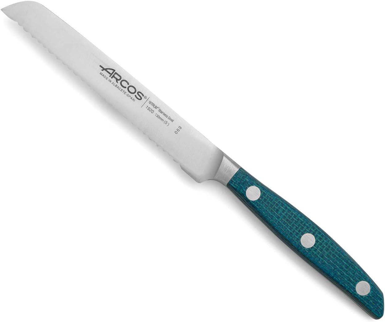 Arcos Forged Boning Knife in Nitrum Stainless Steel, Professional 6 Inch Butcher Knife for Removing Meat from Bones, Ergonomic Blue Handle, Brooklyn Series