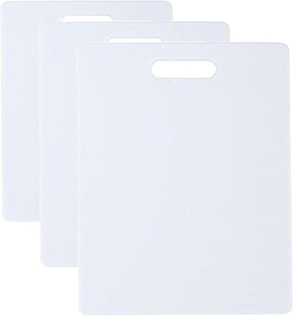 FARBERWARE Reversible Plastic Cutting Board, 8x10 Inch, White, Dishwasher Safe, Non-Porous and Durable for Chopping, Slicing, Prep, Easy to Store