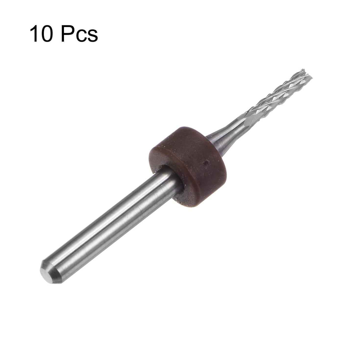 HARFINGTON 10pcs End Mill Bits 0.8mm Solid Carbide CNC Router Bits Engraving Cutter Tools for PCB Circuit Board Milling Machine Wood Carving, 1/8" Straight Shank