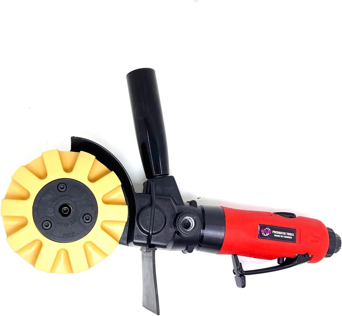 Pneumatic Surface Removal Tool For Remove Adhesive-Backed Decals Pinstripe Derusting Remove Glue Rust Paint Removal Tool With Eraser and Wire Wheels Kit