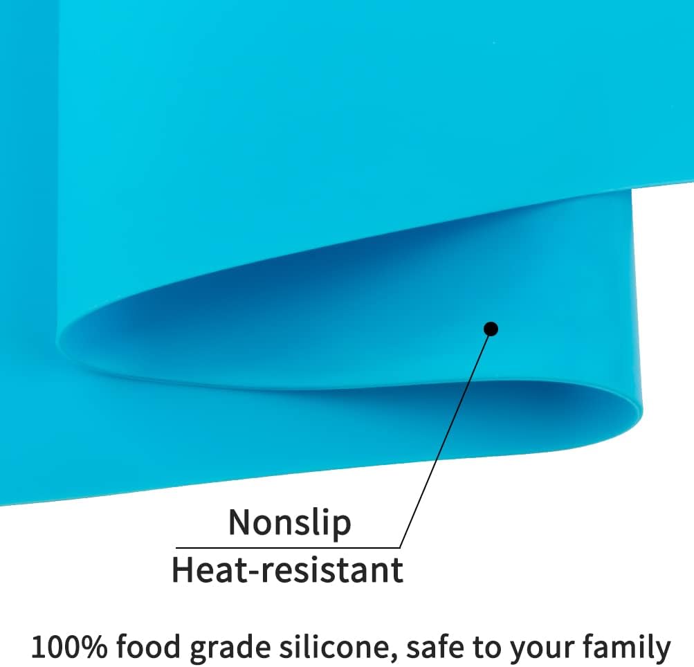Extra Large Dark Green Countertop Mat - Silicone Table Kitchen Desk Mat - Non-Slip & Heat Resistant - Dinner Placemat Pastry Dough Rolling Mat - Colors B
