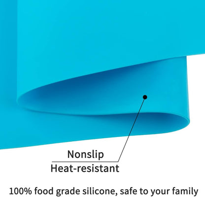 Extra Large Dark Green Countertop Mat - Silicone Table Kitchen Desk Mat - Non-Slip & Heat Resistant - Dinner Placemat Pastry Dough Rolling Mat - Colors B