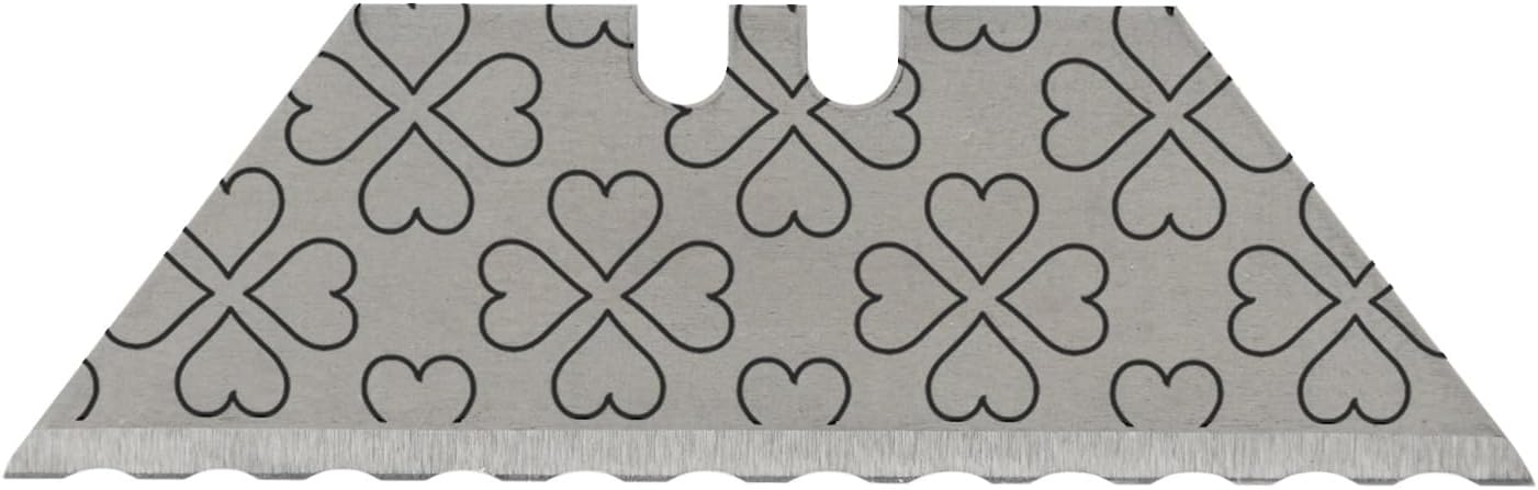 NDZ Performance Serrated Steel Blade Replacement for Utility Knife & Box Cutters, Custom Double Sided Laser Engraved Designs, Silver - Skull - 3 Pack