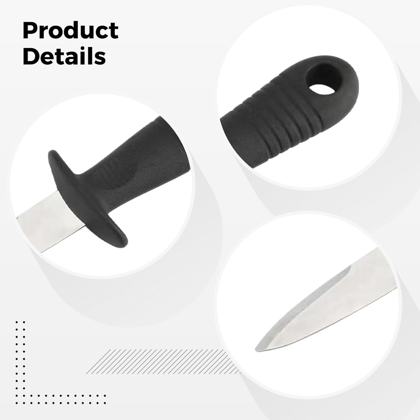 Oyster Knife Set, 8 Pcs Heavy-Duty Stainless Steel Oyster Shucking Tool, Seafood Scallop Opener With 5.7 In Hand Guard For Kitchen