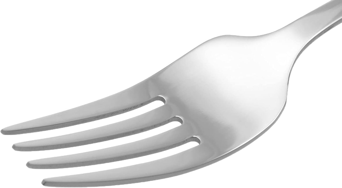 Amazon Basics Stainless Steel Dinner Knives with Round Edge, Silverware, Table Knives, Restaurant Quality, Pack of 12, Silver