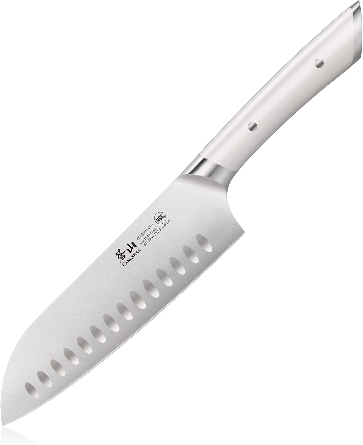 Cangshan HELENA Series German Steel Forged 7" Santoku Knife (Black)