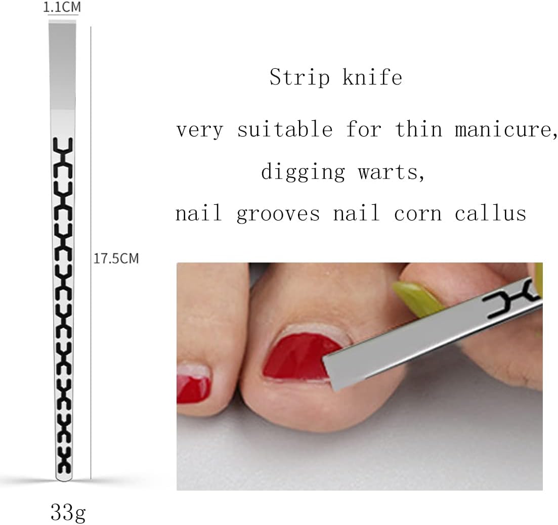 3PCS Stainless Steel Ingrown Toenail Pedicure Knife Set, Professional Pedicure Tool Peeling Knife for Nail Corn Callus(with Whetstone)