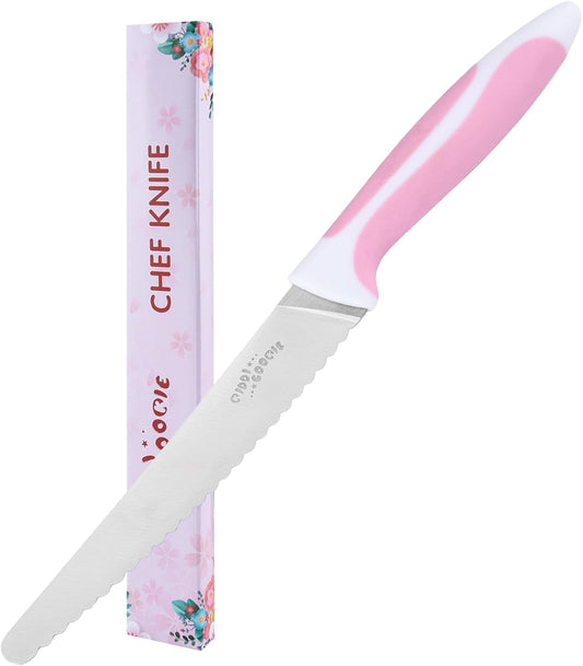 Serrated Bread Knife Stainless Steel Kitchen cutter Tomato, Lettuce Knife 6" Blue