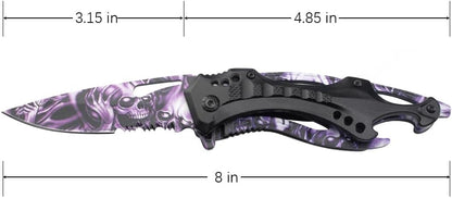 Tac-Force Folding Pocket Knife, 3.25-inch Serrated Blade, Orange Aluminum Handle, 7.75-inch Overall Length TF-705EM