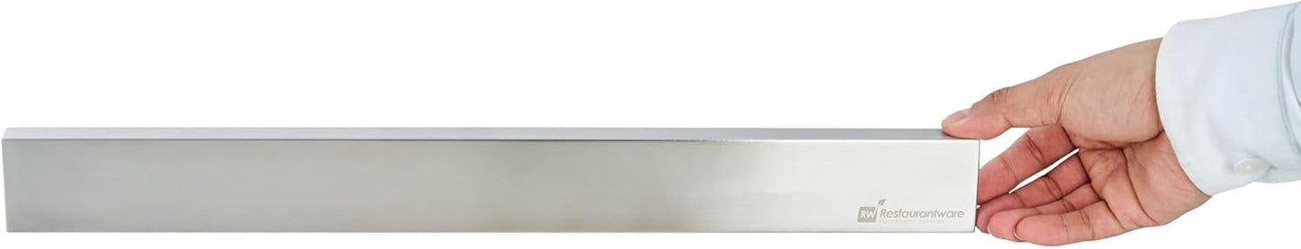 Restaurantware Eco Tek 17.7 Inch Magnetic Knife Holder For Wall 1 Powerful Knife Magnetic Strip - Space-Saving Organizer Securely Hang Kitchen Utensils or Tools Natural Wood Knife Hanger